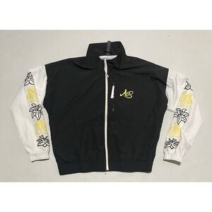 Adidas Lailaa Basketball Jacket Black Mesh Lined HR8047 Floral Womens Size Large